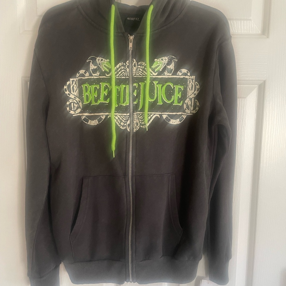 Beetlejuice Graphic Hoodie with Neon Accents